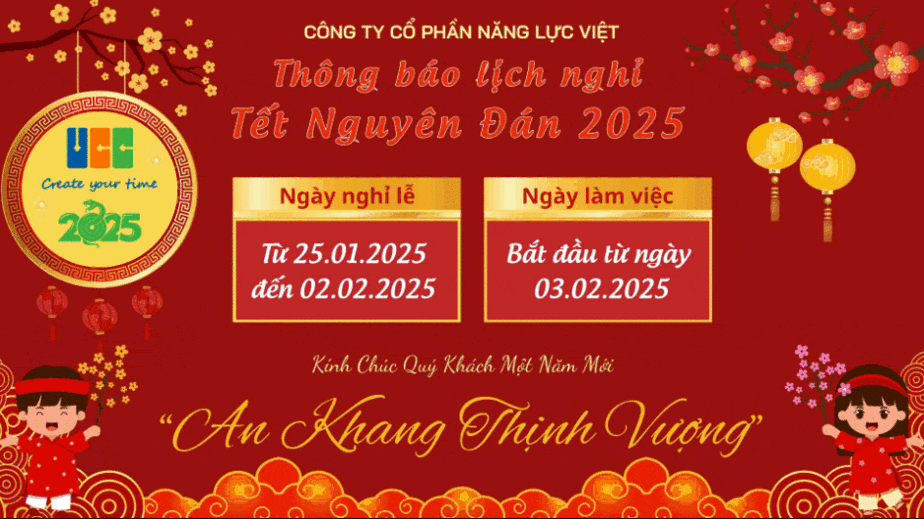 thông báo nghỉ tết Âm lịch Ất Tỵ 2025